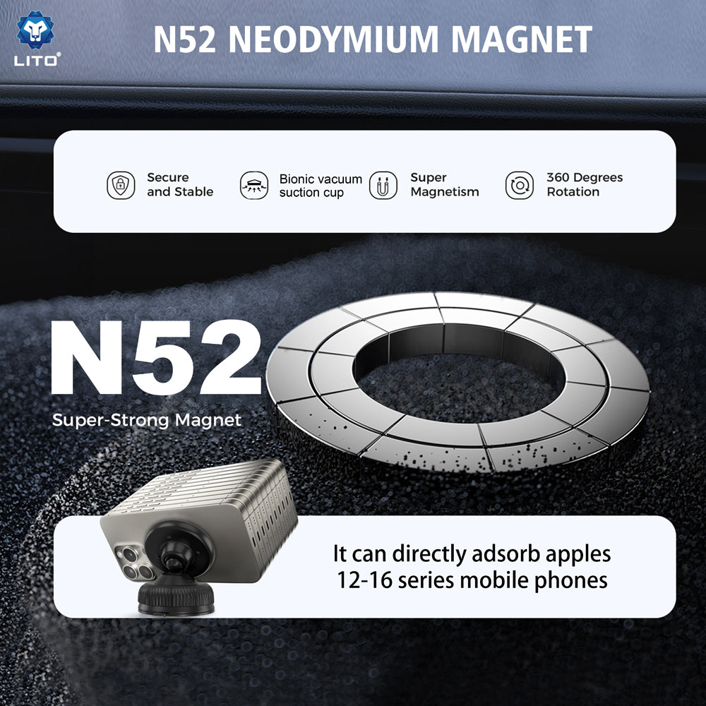 Magneettinen Autoteline Lito LT-W12, Universaali, Musta