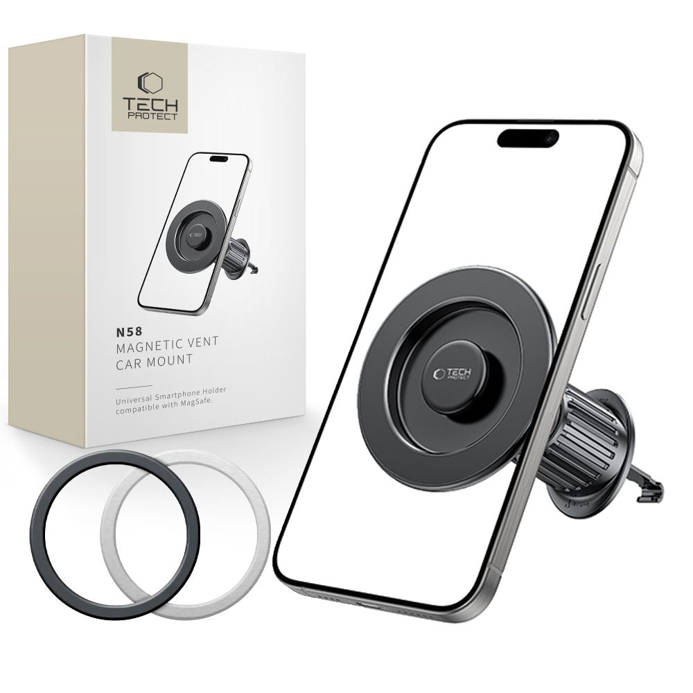 Magneettinen Autoteline Tech-Protect N58 Vent, Universaali, Musta