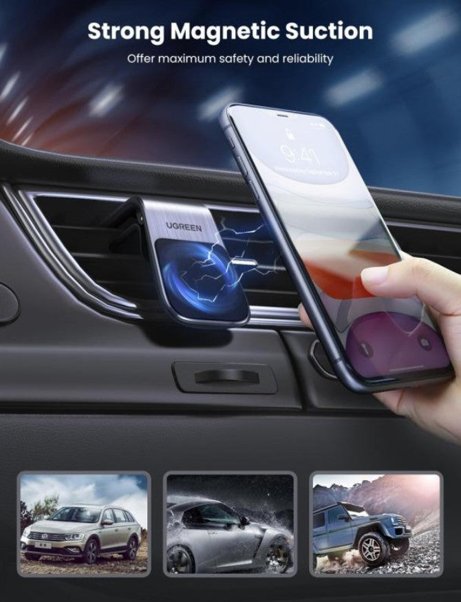 UGREEN Waterfall Universal Magneettinen Autoteline, Musta