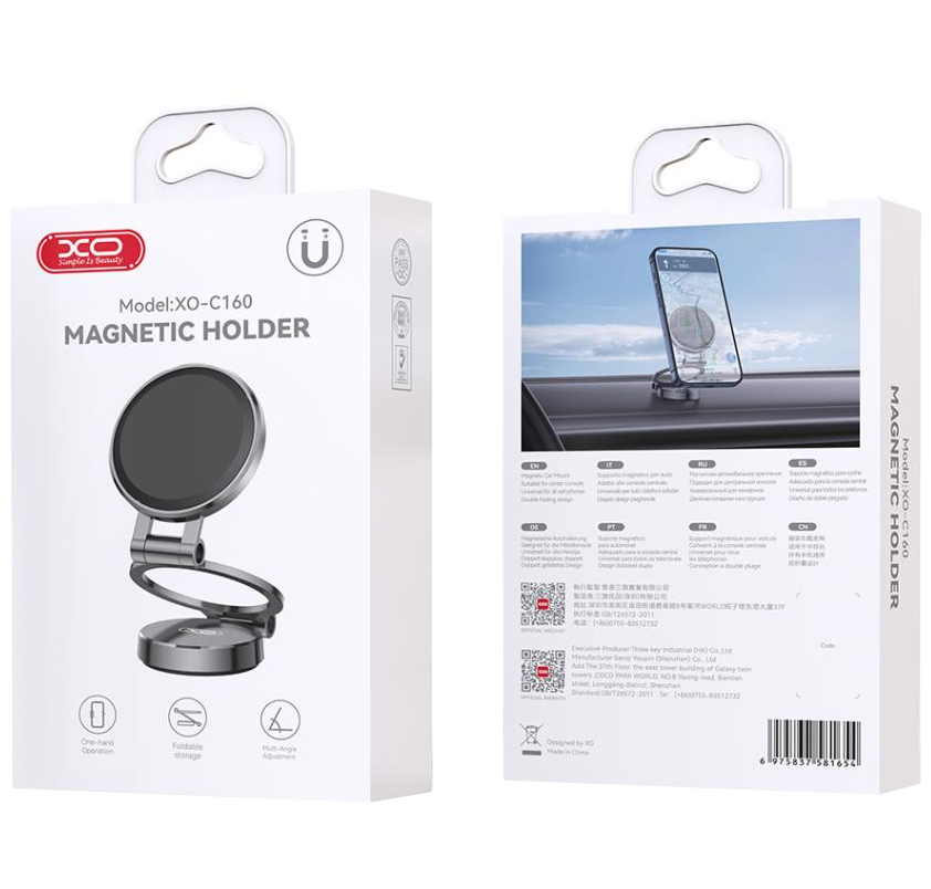 XO Design C160 magneettinen autokiinnike, universaali, musta
