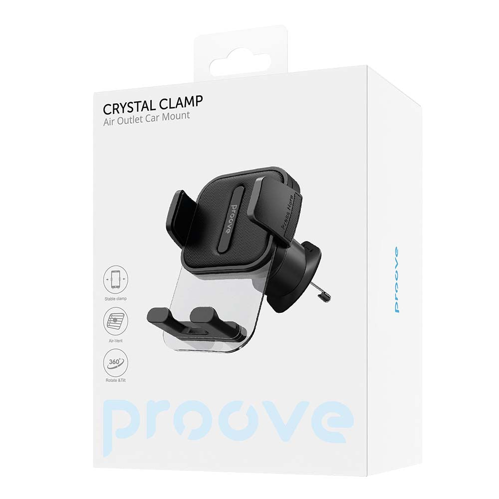 Proove Crystal Clamp -autoteline, 4.7 tuumaa - 6.9 tuumaa, Musta CHCC00000001