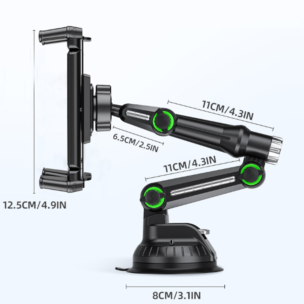 Techsuit ST1 Autoteline Puhelimelle / Tabletille, 4.7 tuumaa - 12.9 tuumaa, Musta