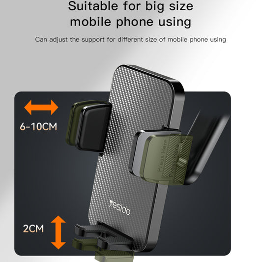 Autoteline Yesido C173, 4.7 tuumaa - 7.2 tuumaa, Musta