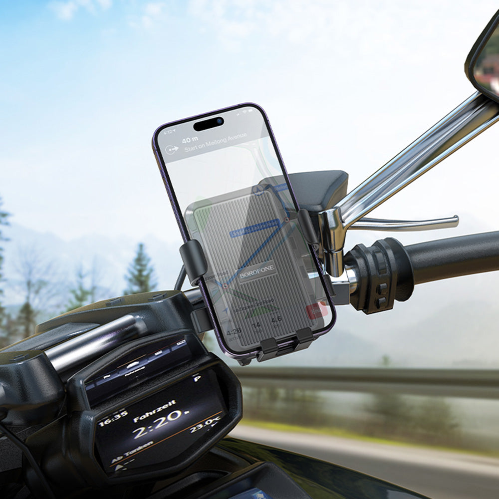 Borofone BH13 Knight Bicycle Motorcycle Holder, 4.5inch - 7inch, Black