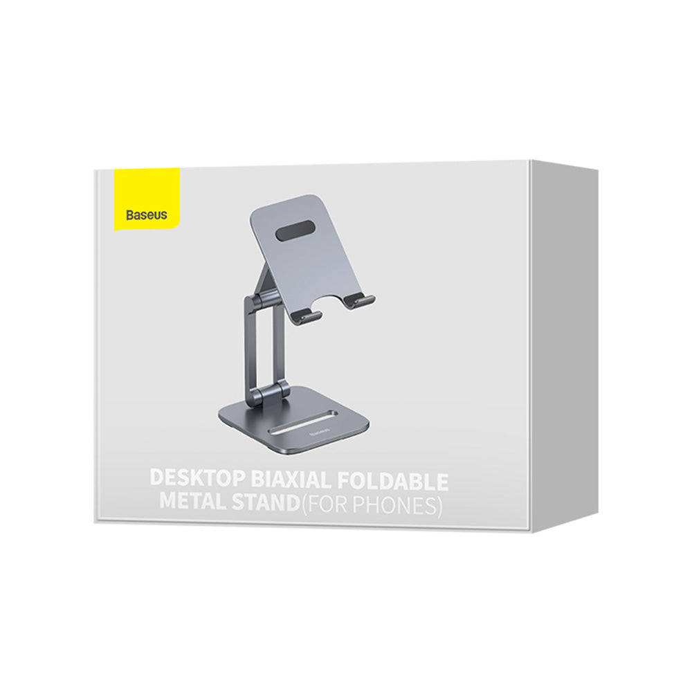 Baseus Biaxial -työpöydän teline puhelimelle / tabletille, universaali, harmaa LUSZ000013
