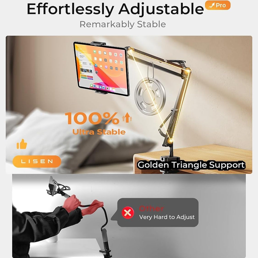 Lisen-pöytäteline puhelimelle / tabletille, 4.7 tuumaa - 12.9 tuumaa, Musta YL0223060007