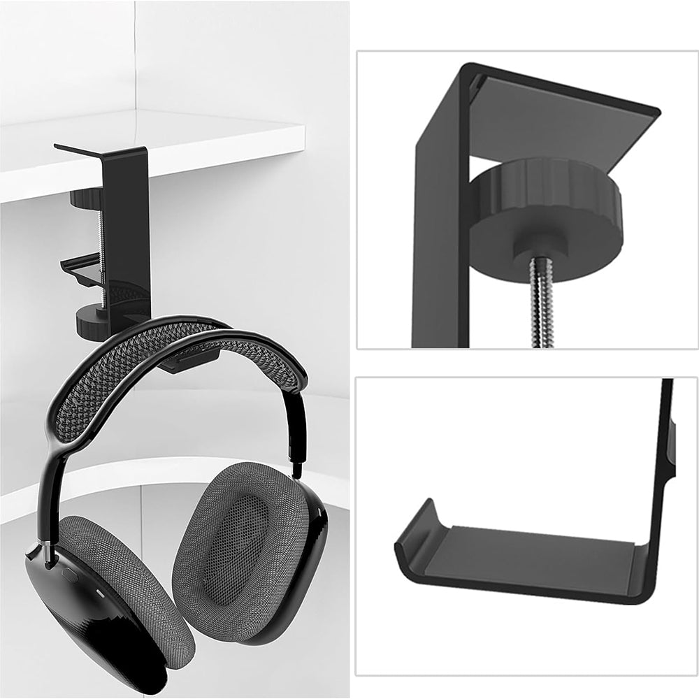 Techsuit DH2 Pöytäteline Kuulokkeille / Laukulle, Musta