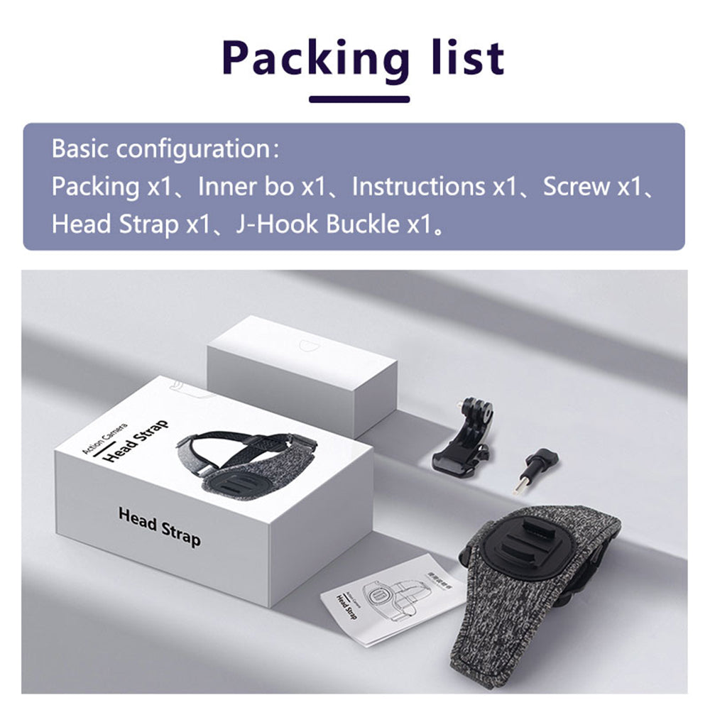Techsuit JX-003 Sport Camera Head Mount for GoPro Series, Gray