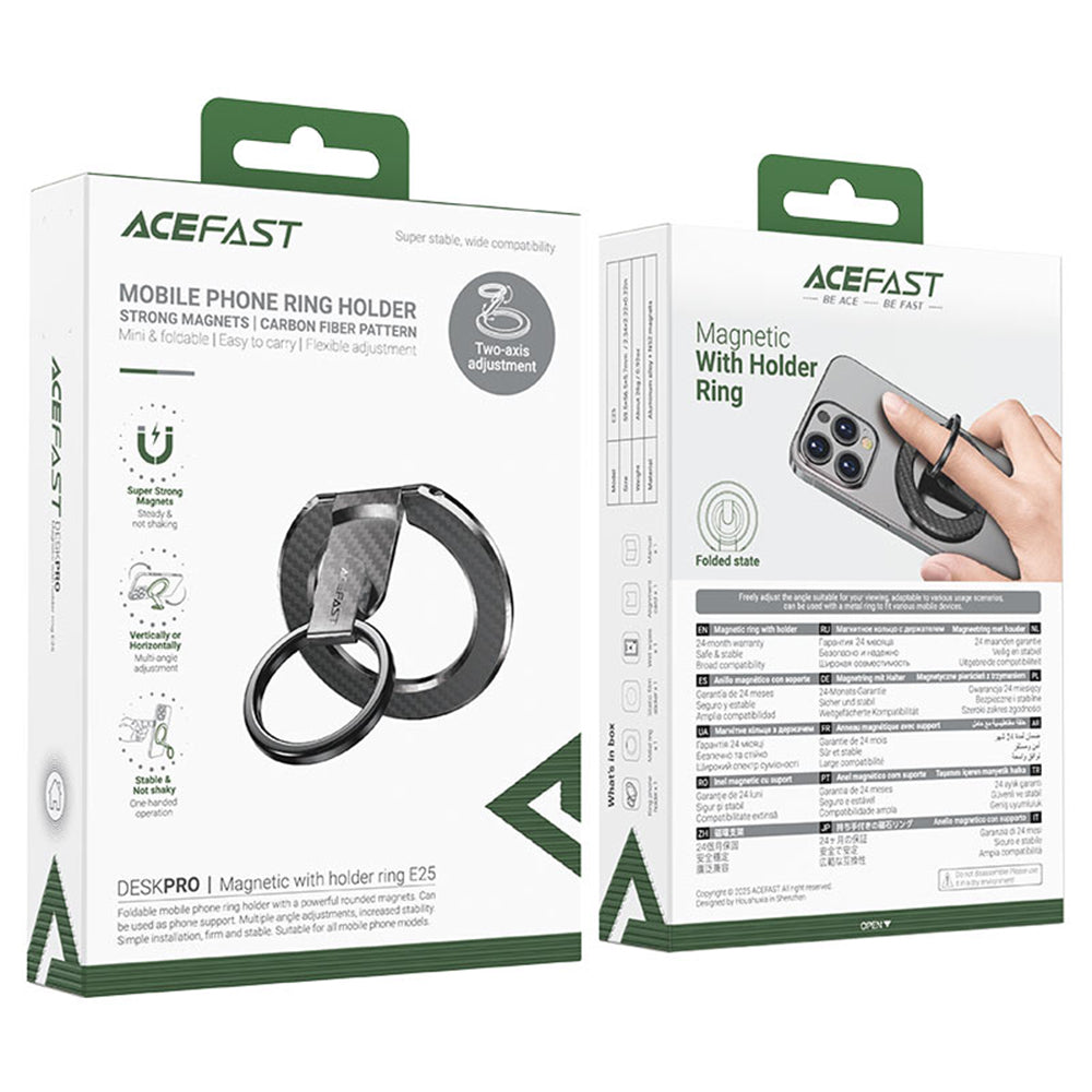 Acefast E25 -universaalinen sormuspidike, hopea