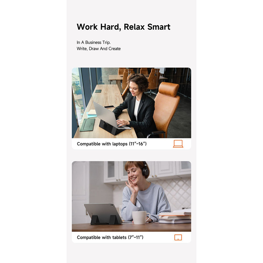 McDodo FS-8020 Napa -teline 11 tuuman - 16 tuuman kannettaville tietokoneille, musta