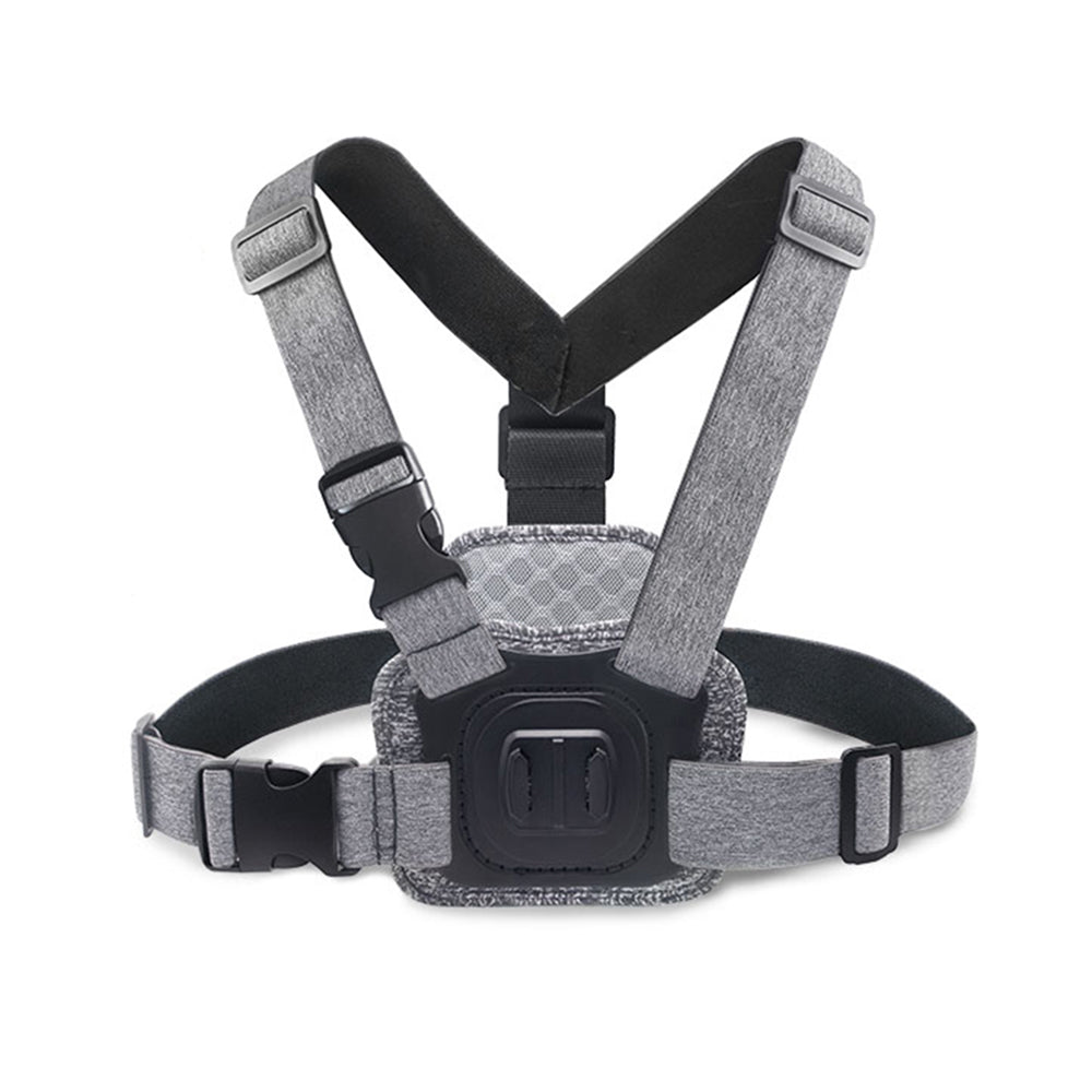 Techsuit JX-002 urheilukameran rintatuki GoPro-sarjalle, Harmaa