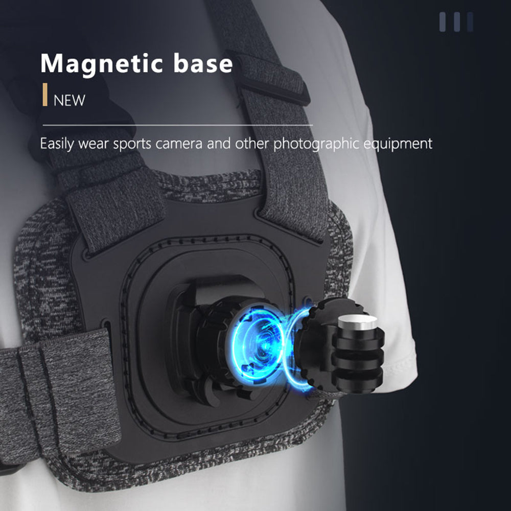 Techsuit JX-002 urheilukameran rintatuki GoPro-sarjalle, Harmaa