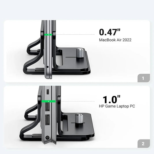 UGREEN LP258 (25706) Pystytuki kannettavalle tietokoneelle, paksuus 12mm - 26mm, Musta