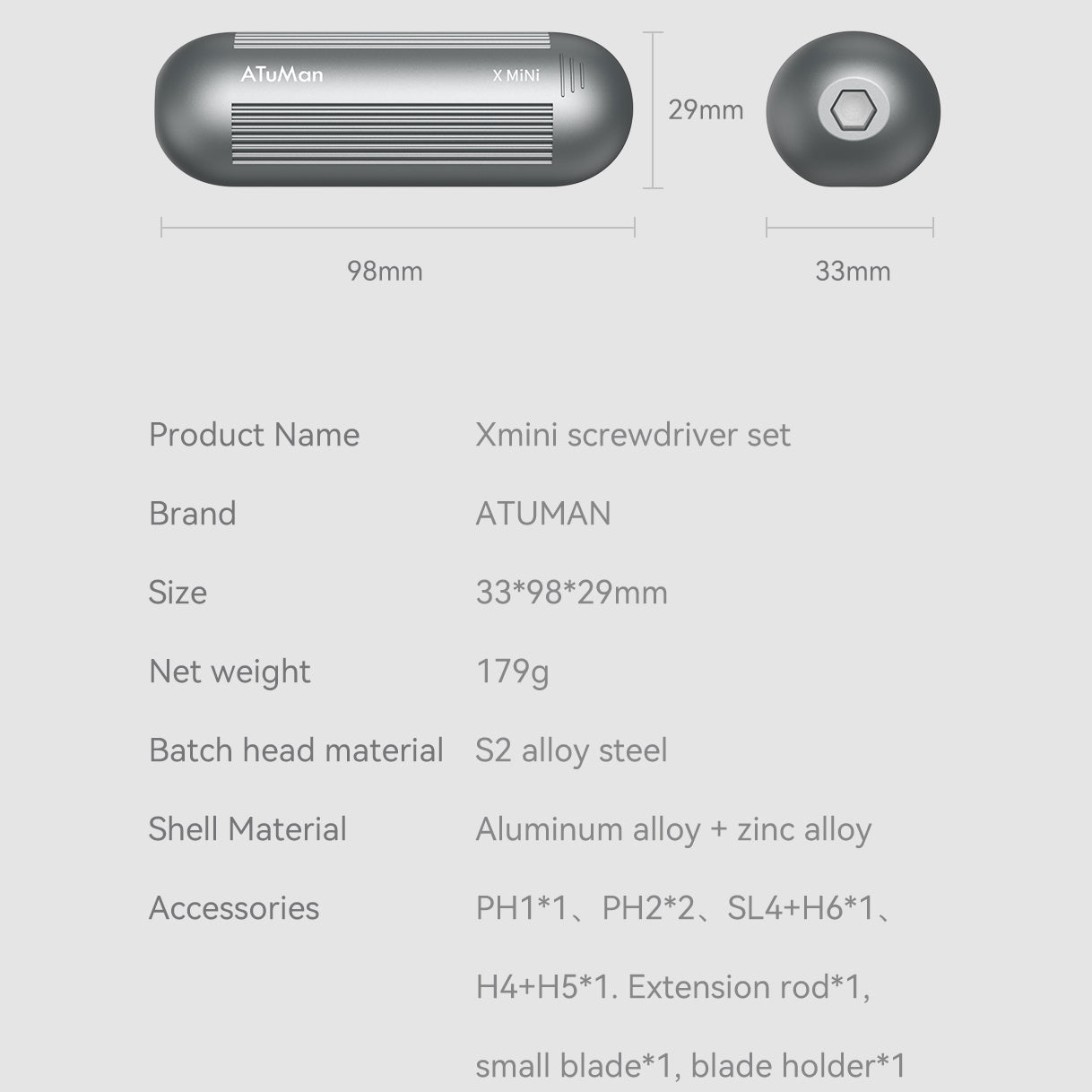 ATuMan Xmini Pocket -ruuvimeisseli