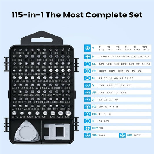 Axth-ruuvimeisseli, 116in1, Harmaa