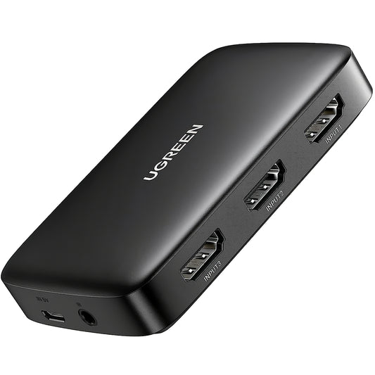Videokytkin UGREEN CM332, 3 x HDMI - HDMI, musta