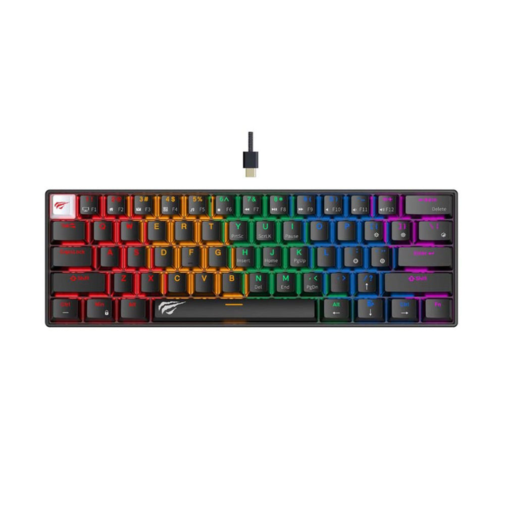 Langallinen pelinäppäimistö USB HAVIT KB903L, RGB, 1,8 m, Musta