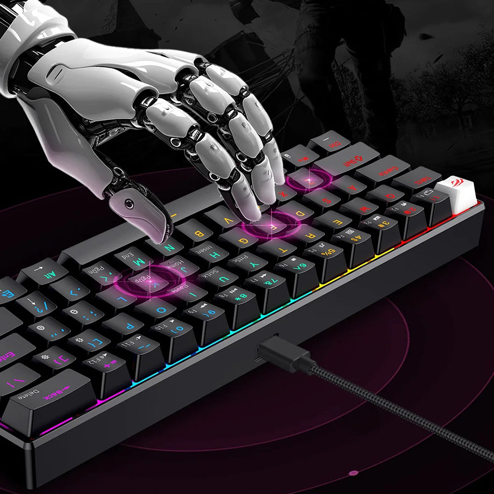 Langallinen pelinäppäimistö USB HAVIT KB903L, RGB, 1,8 m, Musta