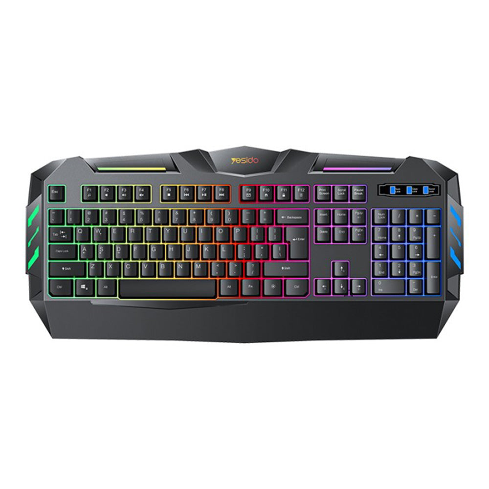Langallinen pelinäppäimistö USB Yesido KB21, RGB, 1,5 m, Musta