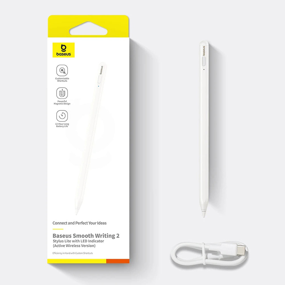 Touch Pen Baseus Smooth Writing 2 Series Apple iPadille, Aktiivinen Langaton Versio, Valkoinen P80015802213-03
