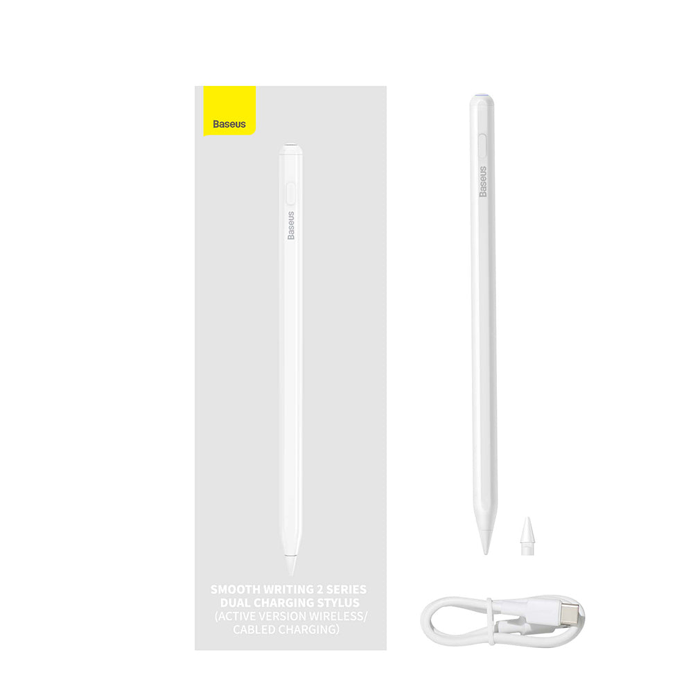 Touch Pen Baseus Smooth Writing 2 Series Apple iPadille, Aktiivinen Langaton Versio, Valkoinen SXBC080102