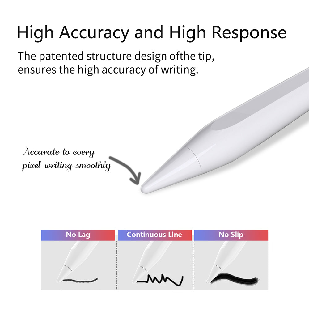 Touch Pen Techsuit AC10-CP Apple iPadille, Aktiivinen Versio, Valkoinen