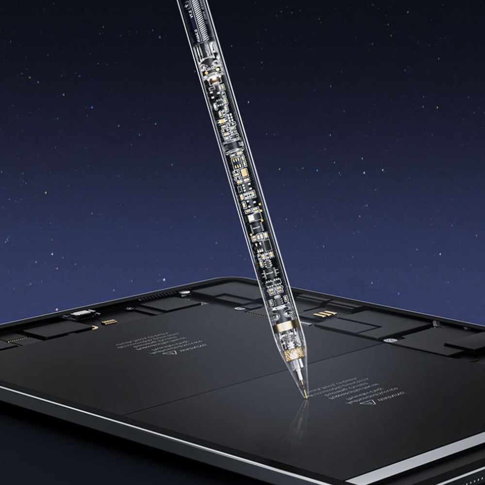 Touch Pen Techsuit C10 Pro Apple iPadille, Aktiivinen Versio, Läpinäkyvä Musta