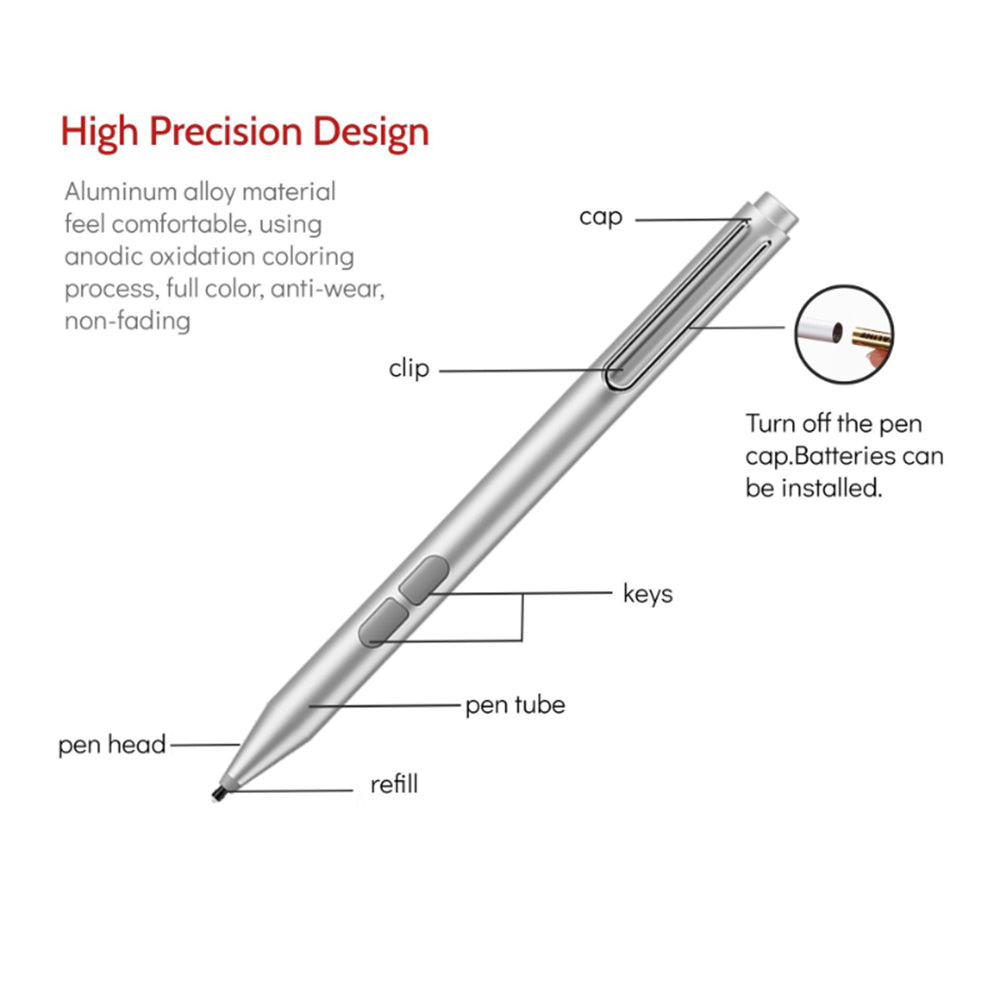 Touch Pen Techsuit F94S for Microsoft Surface / Asus Transformer / Zen / Vivobook / HP Envy / Pavilion / Spectre, Active Version, Black