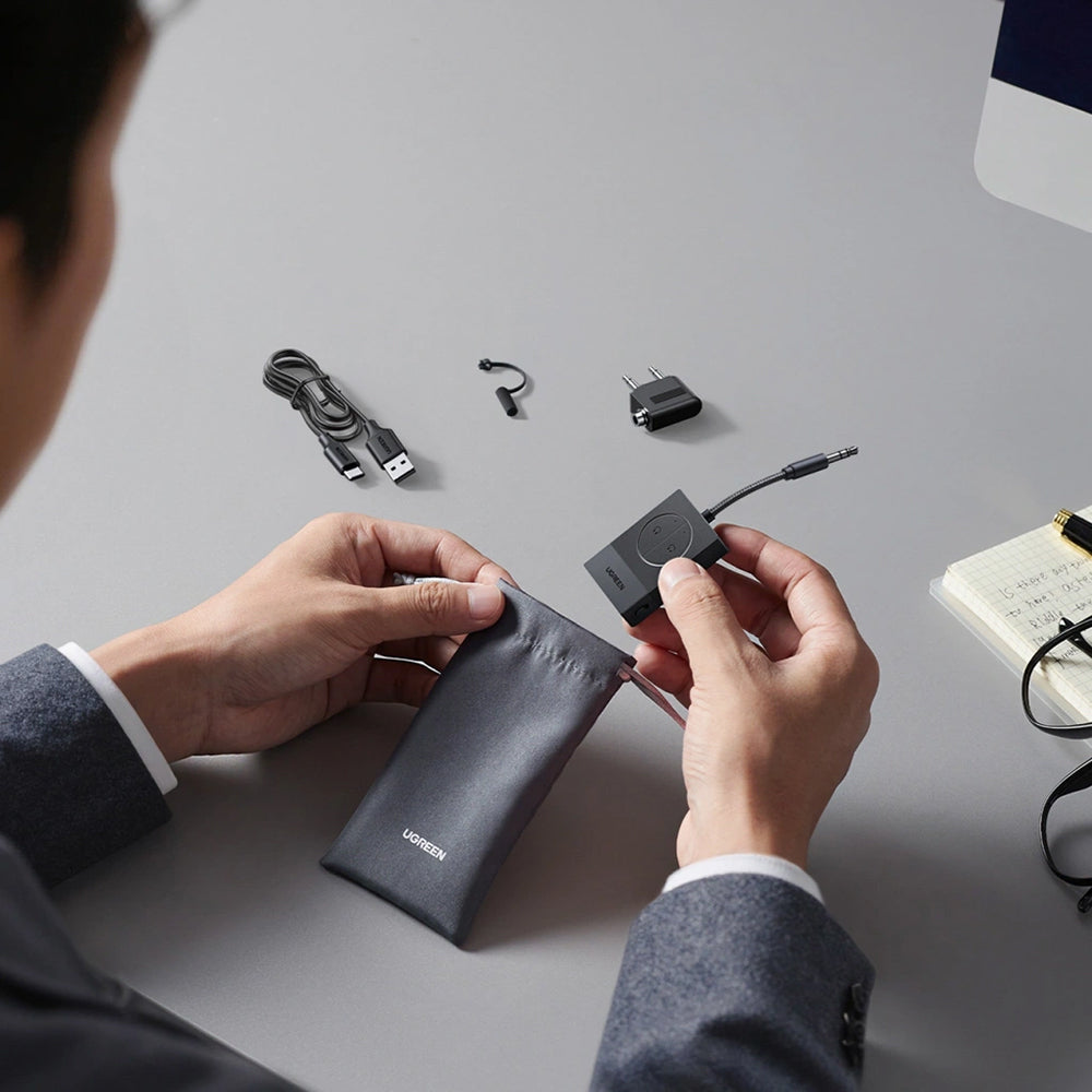 Bluetooth-lähetin UGREEN BT305 (65706), AUX, Musta