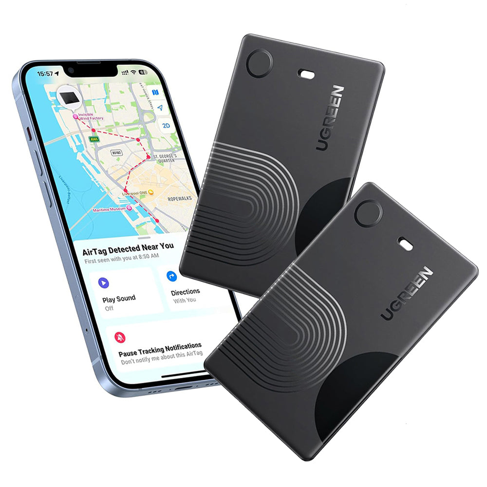 UGREEN SmartTag Smart Finder Slim 2 CM920 (75120A) iOS-sarjaan, 2 kappaleen setti, musta