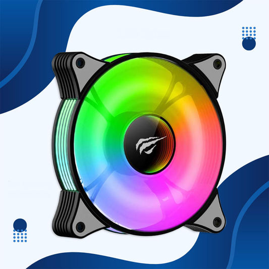 Tuuletin HAVIT F2095, RGB, 600RPM - 1800RPM, 38dB, 1.44W, Musta