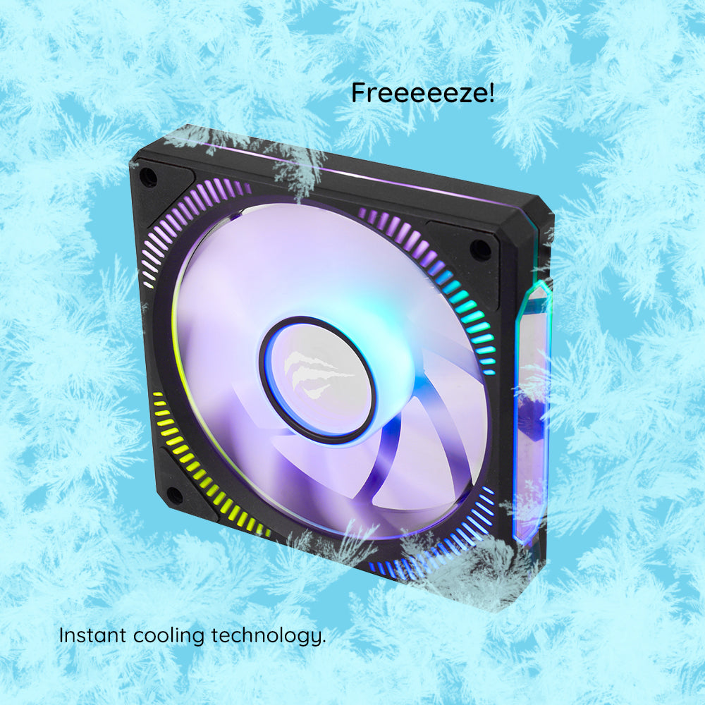 Tuuletin HAVIT F2096, RGB, 1800RPM, 30dB, 3W, Musta