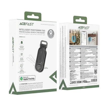 Acefast SmartTag Keychain SS iOS-sarjalle, Musta