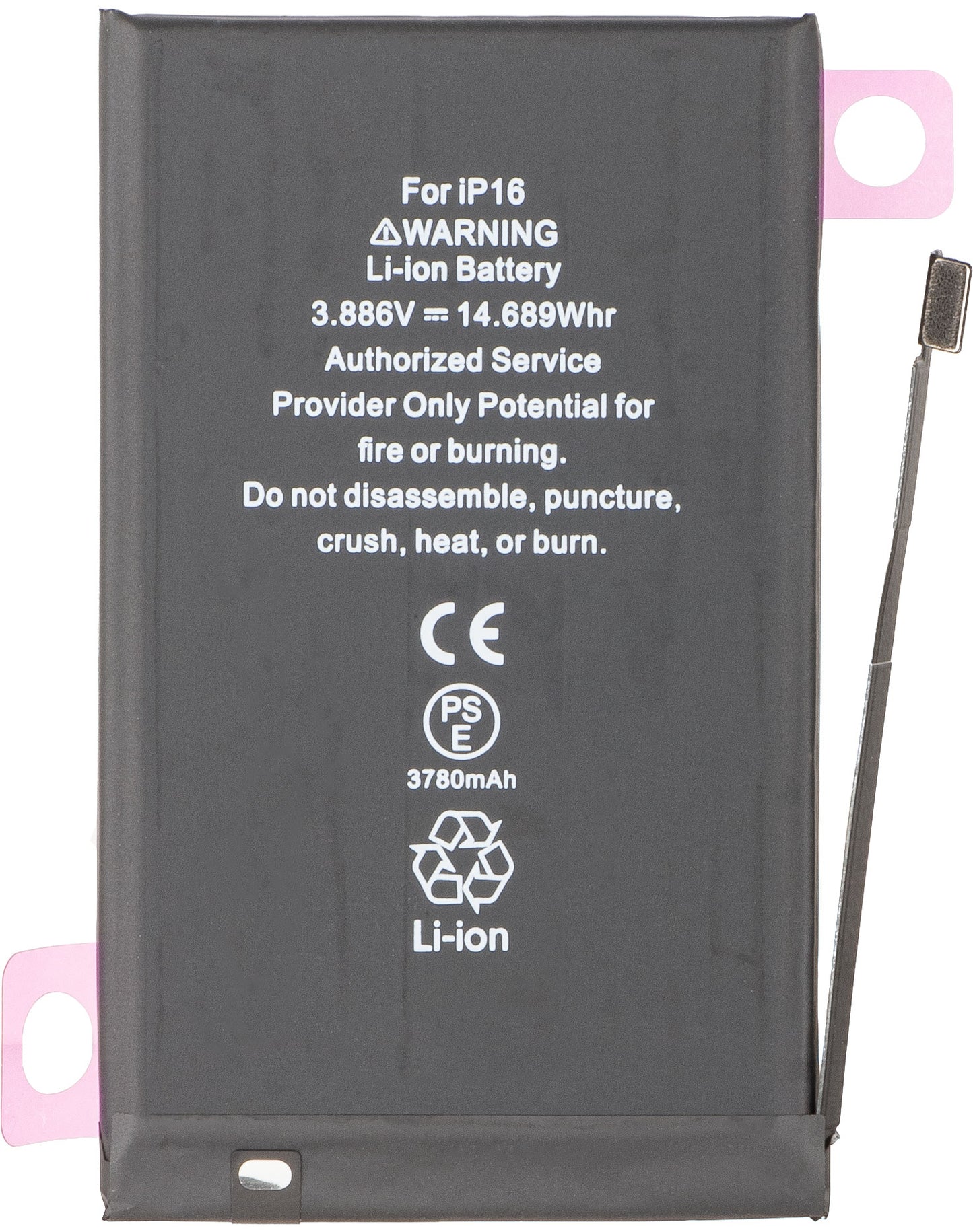 Apple iPhone 16 -akku, suuri kapasiteetti