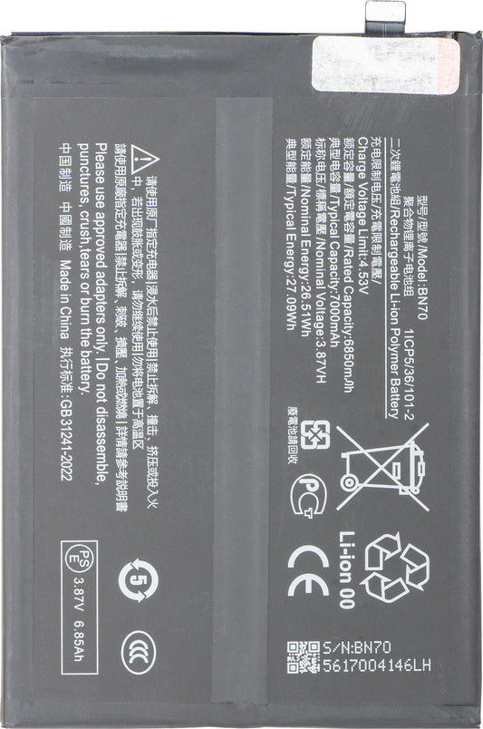 Akku Xiaomi Poco M7 4G / Redmi 15 5G / 15 4G, BN70 varten