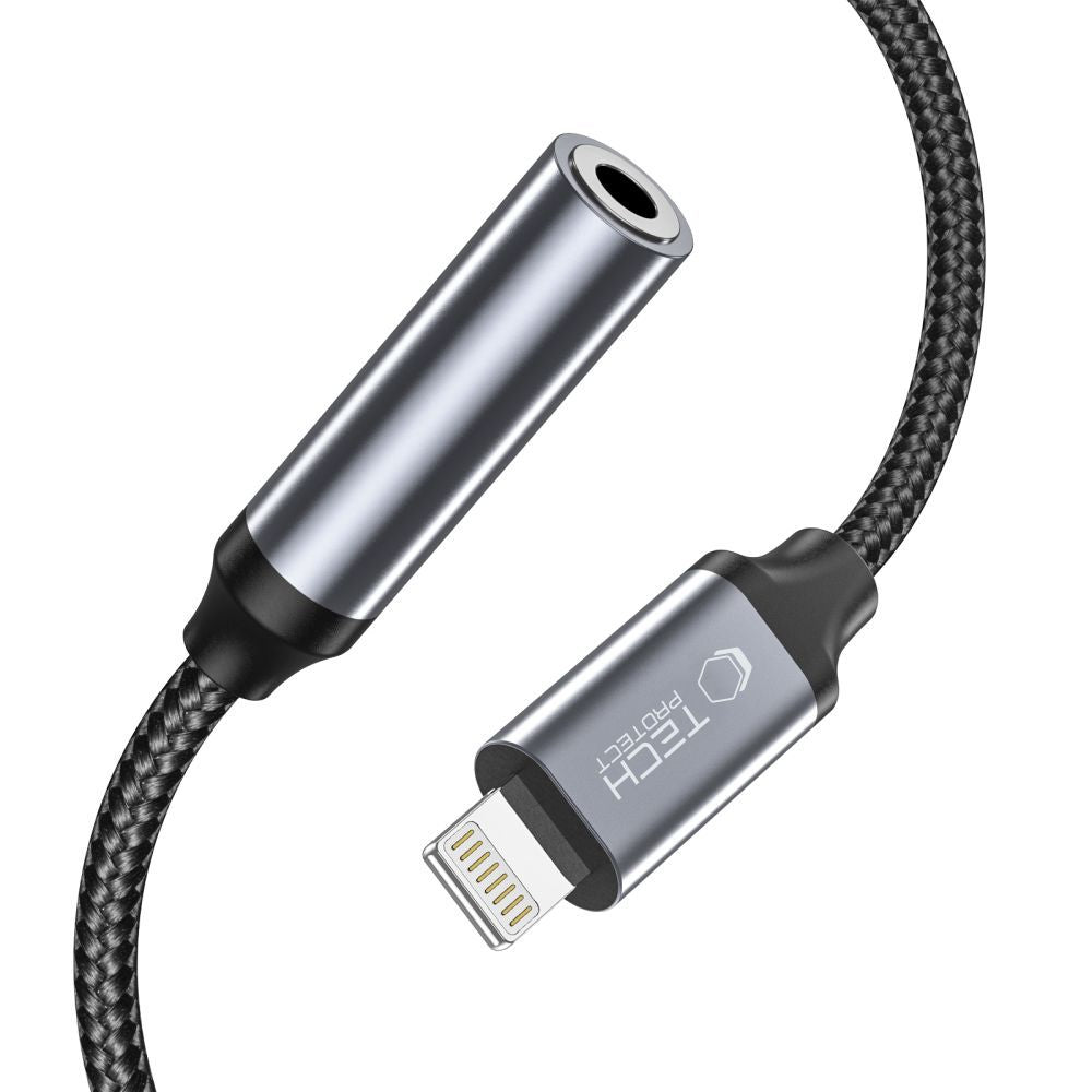 Audioadapteri Lightning - 3.5mm Tech-Protect Ultraboost, Musta
