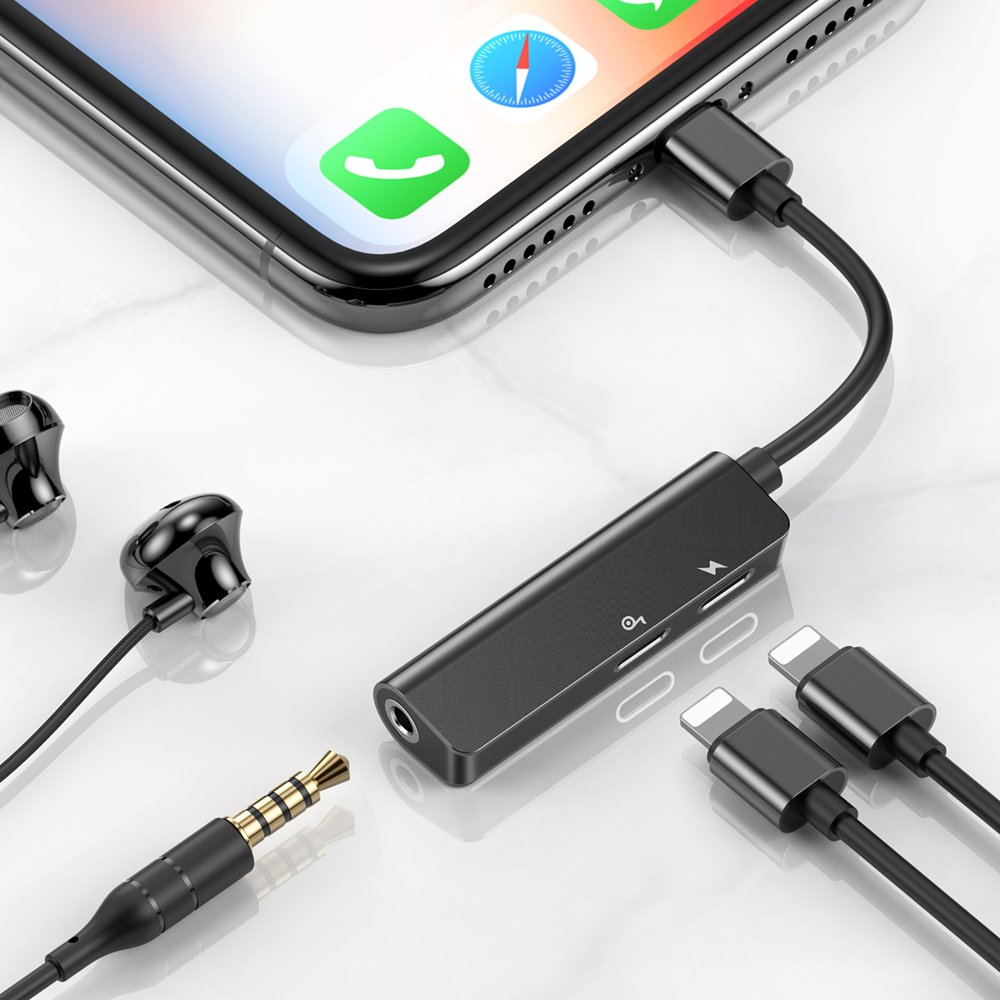 Audioadapteri Lightning - Lightning / 3.5mm Baseus L52, Musta CALL52-01