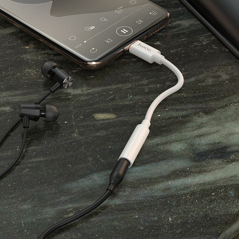 USB-C - 3,5 mm äänisovitin HOCO LS30, valkoinen