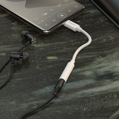 USB-C - 3,5 mm äänisovitin HOCO LS30, valkoinen