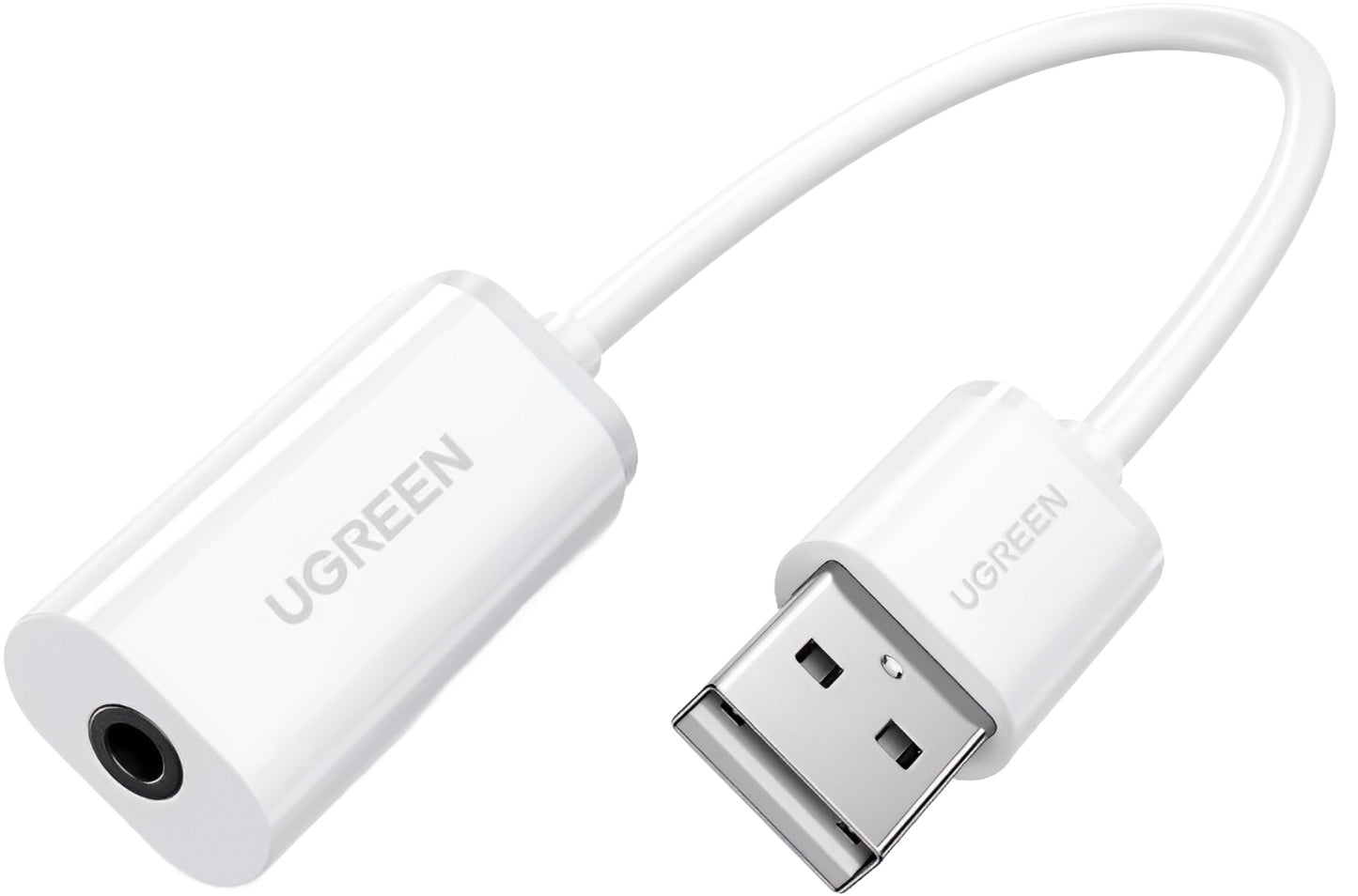 UGREEN US206 Audioadapteri, USB-A - 3,5 mm, Valkoinen