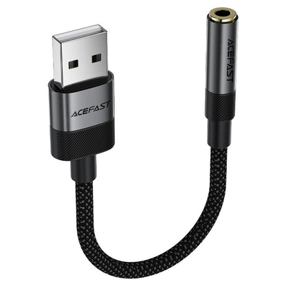 Audioadapteri Acefast J13, USB-A - 3,5 mm, Musta