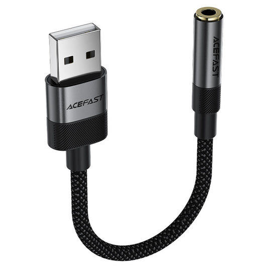 Audioadapteri Acefast J13, USB-A - 3,5 mm, Musta