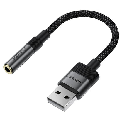 Audioadapteri Acefast J13, USB-A - 3,5 mm, Musta
