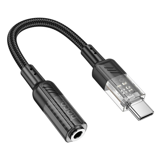 USB-C - 3,5 mm audiosovitin HOCO LS37, musta