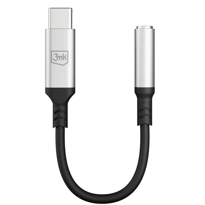 USB-C - 3,5 mm 3MK äänisovitin, hopea