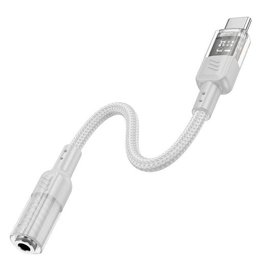 USB-C - 3,5 mm audiosovitin HOCO LS37, harmaa