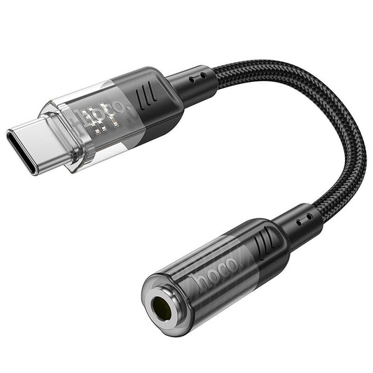 USB-C - 3,5 mm audiosovitin HOCO LS37, musta