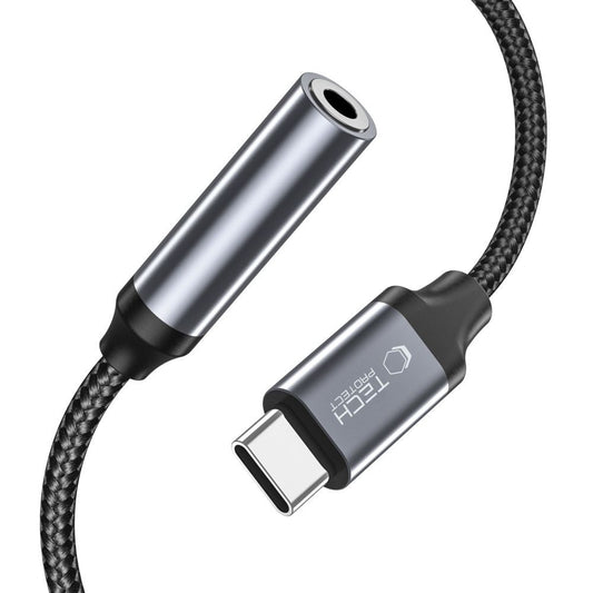 Audioadapteri USB-C - 3.5mm Tech-Protect Ultraboost, Musta