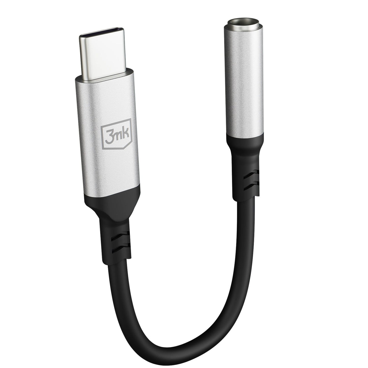 USB-C - 3,5 mm 3MK äänisovitin, hopea