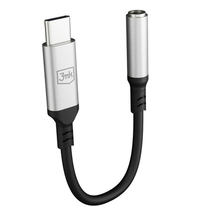 USB-C - 3,5 mm 3MK äänisovitin, hopea